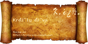 Krály Éva névjegykártya